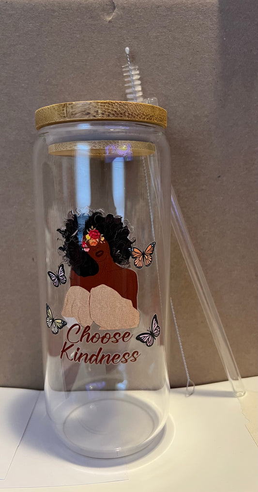 Inspirational Glass Cup (20 oz.) - Choose Kindness