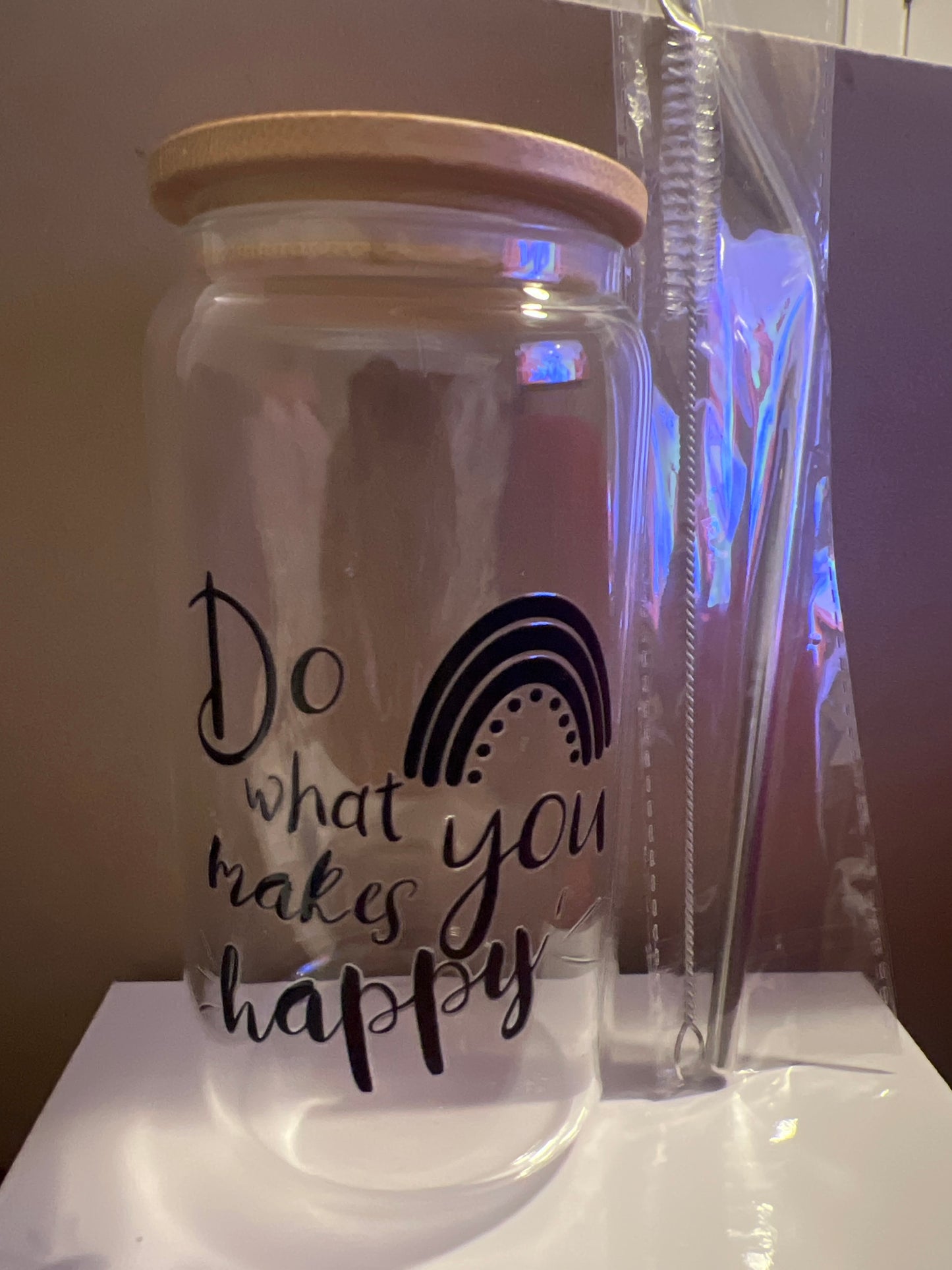 Glass Cup - Inspirational Quotes - Do What Makes You Happy
