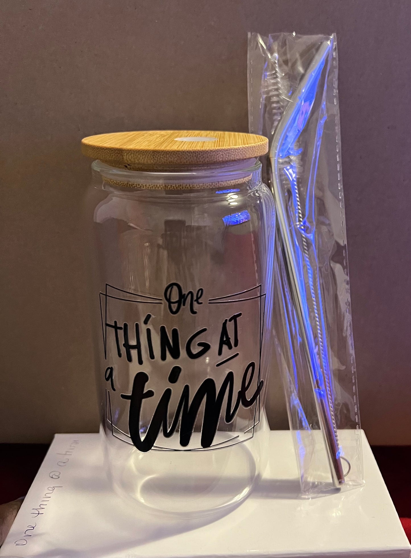 Glass Cup - 16 oz. : Inspirational Quotes - One Thing At A Time