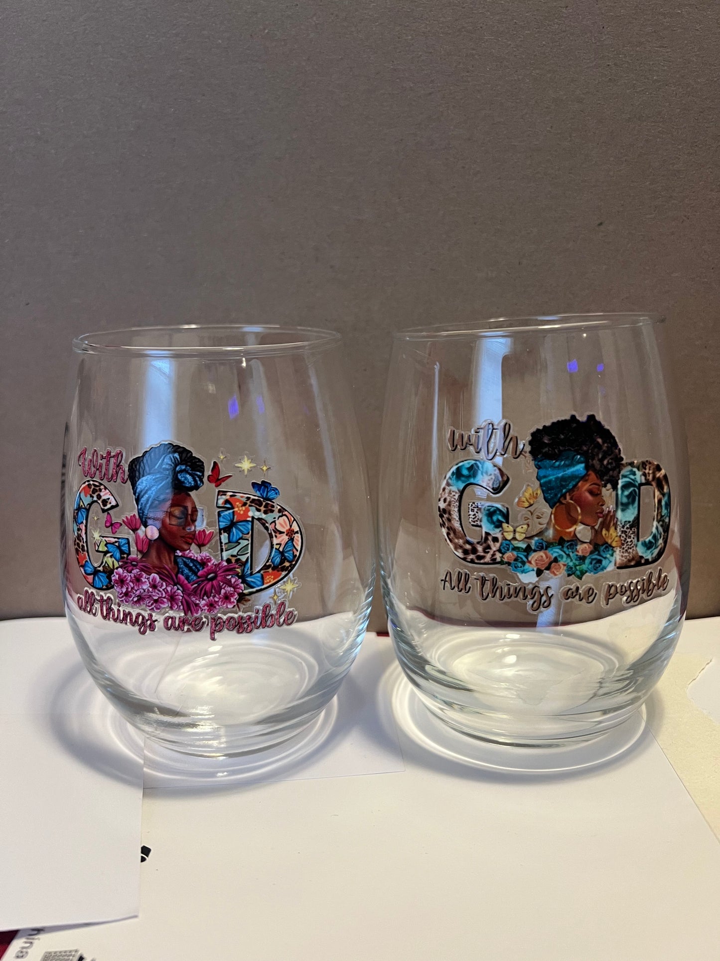 Inspirational Goblets (20.5 oz. goblet) - With God All Things Are Possible