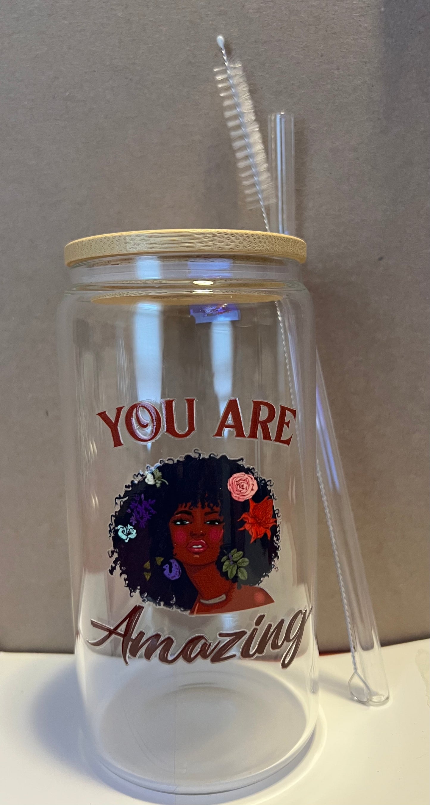 Inspirational Glass Cup (16 oz.) - You Are Amazing