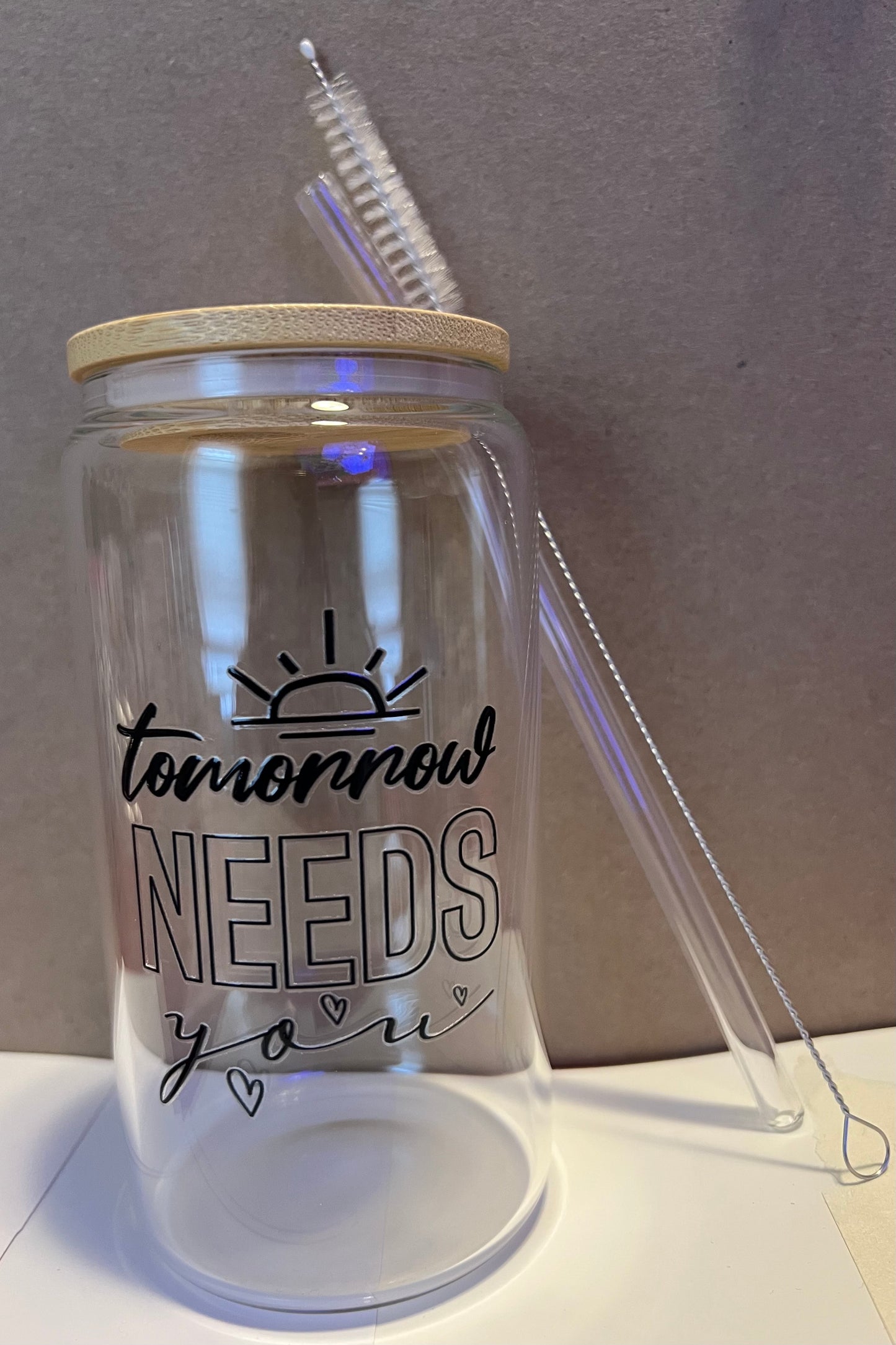 Inspirational Glass Cup (16 oz.) - Tomorrow Needs You