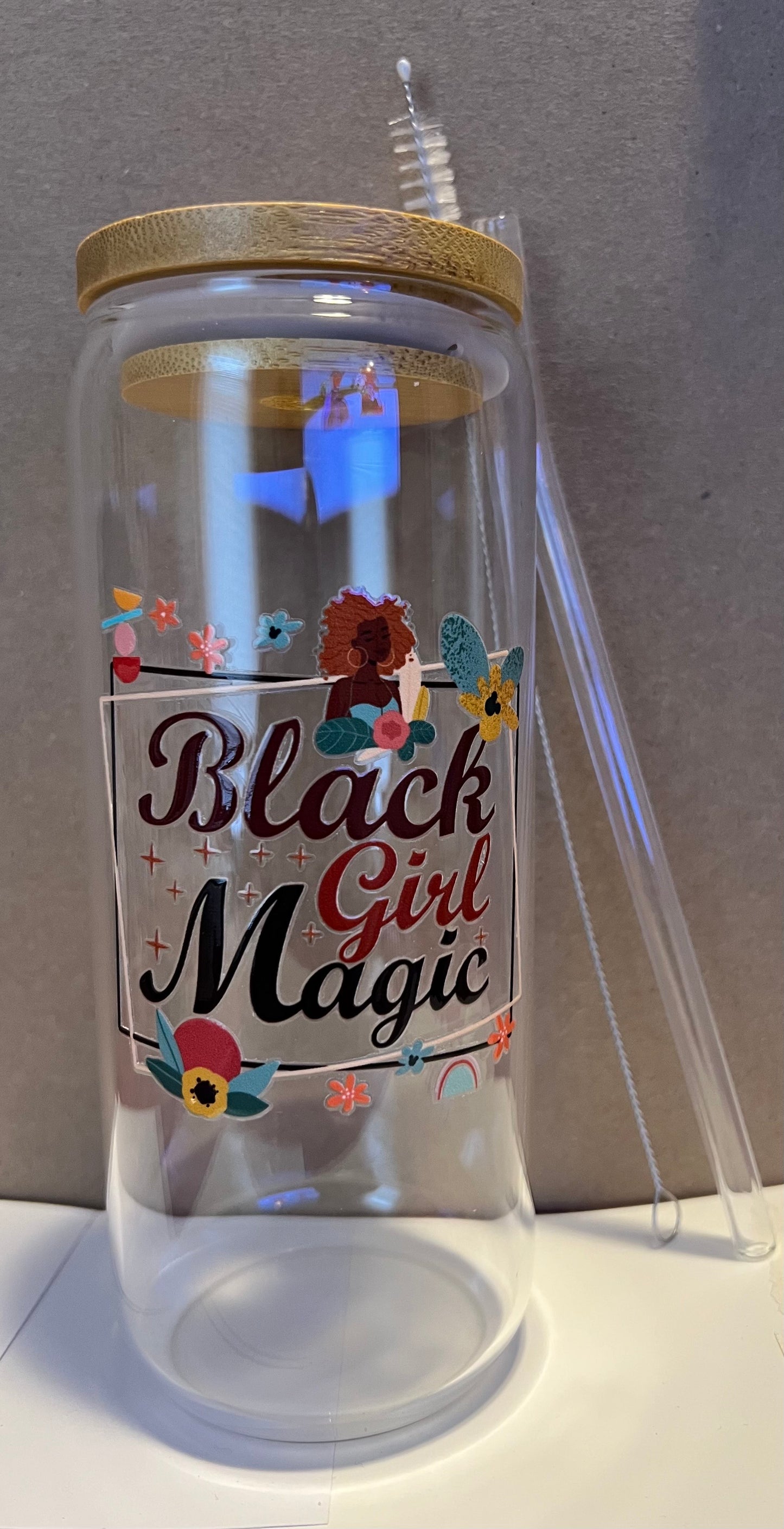Inspirational Glass Cup (20 oz.) - Black Girl Magic